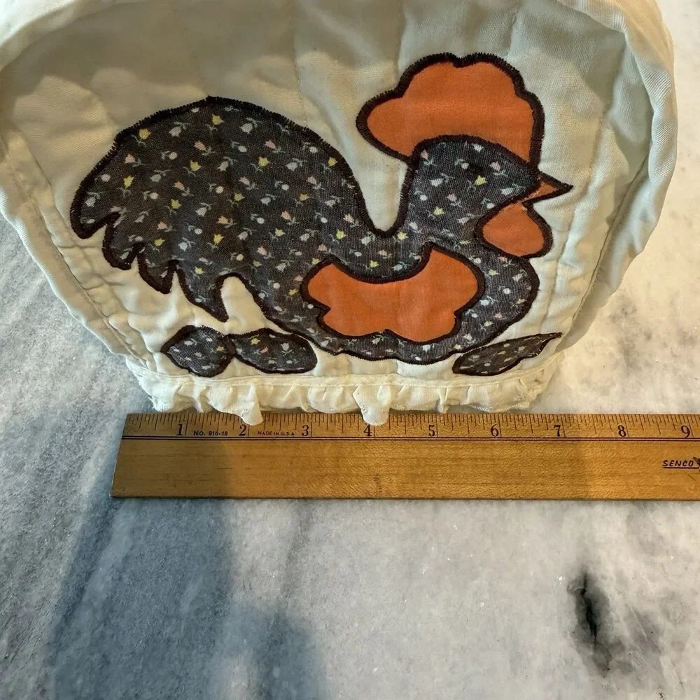 Vintage Chicken Rooster Toaster Appliance Cover 60s/70s Brown & Orange Retro